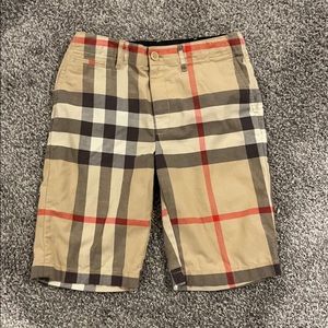 Burberry plaid shorts 14Y beige black white red